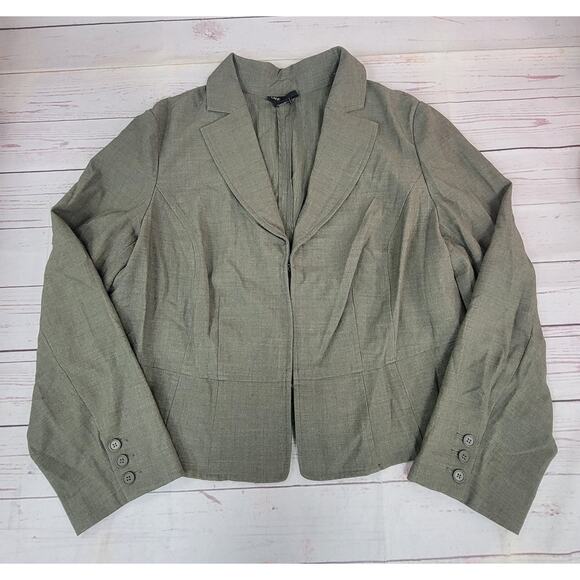 Lane Bryant Size 18 Green Long Sleeve blazer - Picture 2 of 5